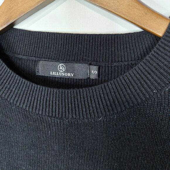 Lillusory Black White Stripe Sweater Dark Academia Small - Picture 3 of 6